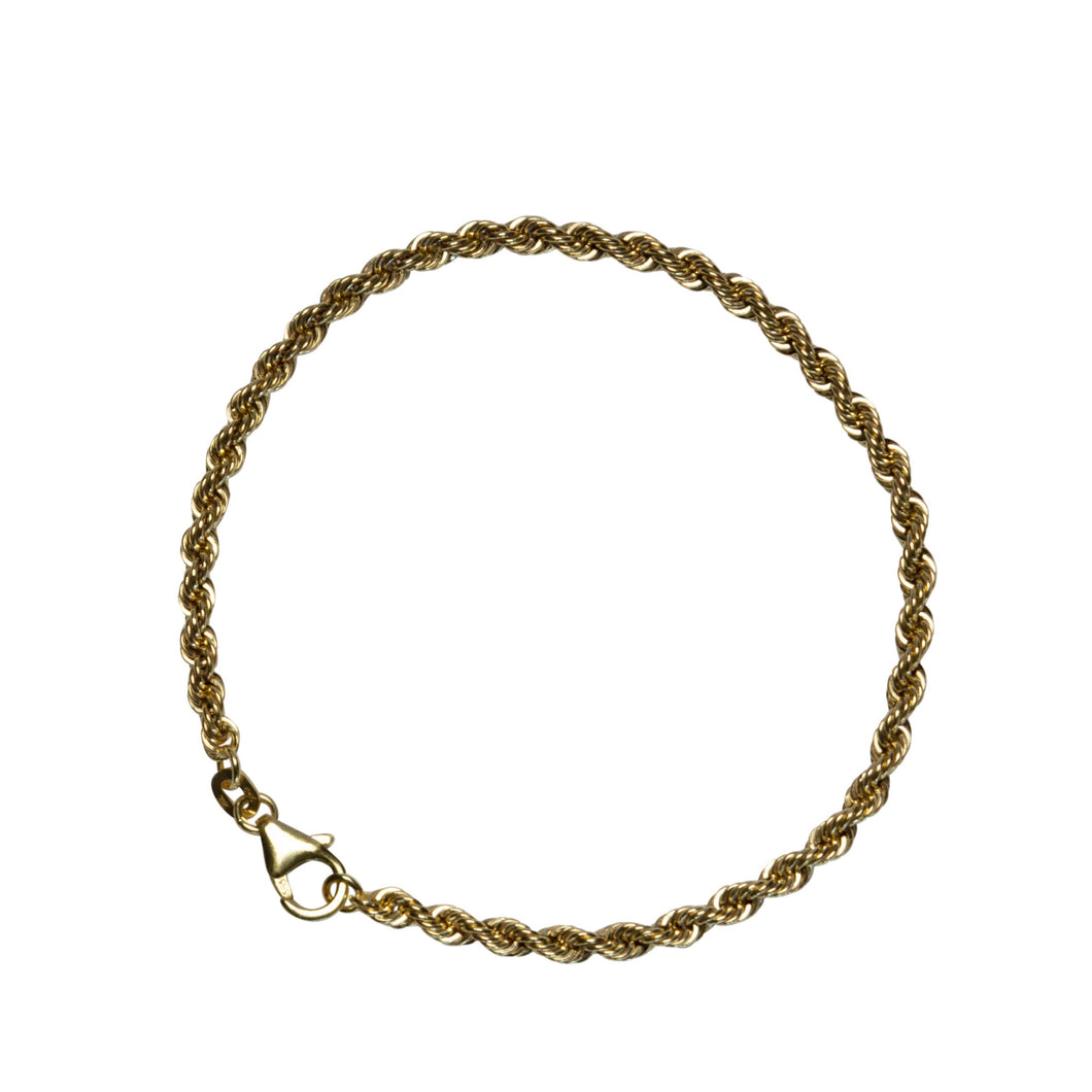 Armband Kordel 585 Gelbgold 3,3 mm / 19 cm