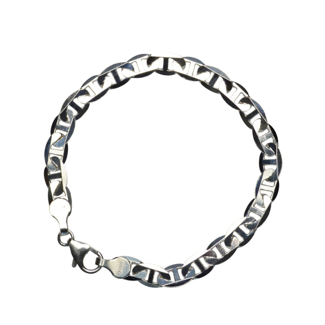 Armband Panzersteg 925 Silber 6,5 mm / 19 cm