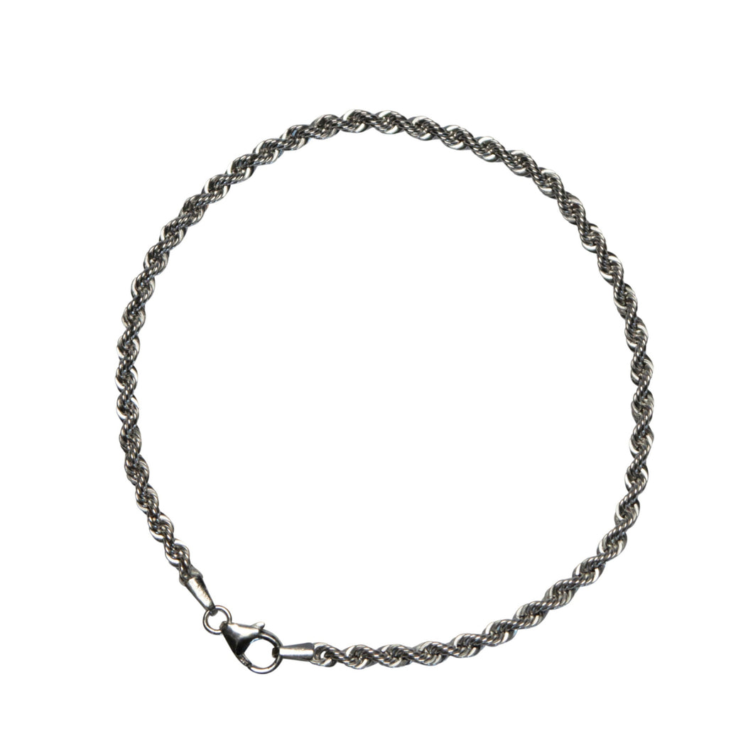 Armband Kordel 585 Weißgold 2,7 mm / 19 cm