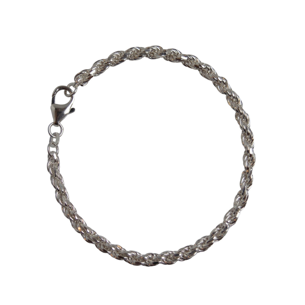 Armband Kordel 925 Silber 3,8mm / 19cm