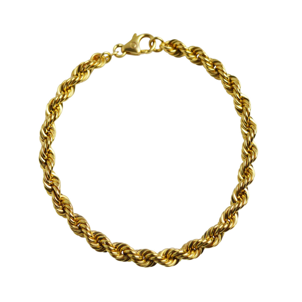 Armband Kordel 585 Gelbgold 5,4 mm / 21 cm